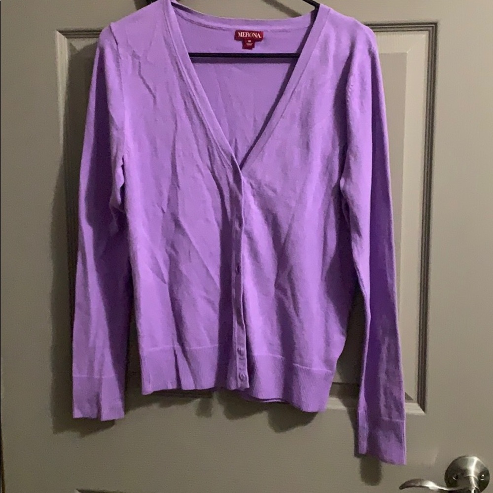 Purple cardigan